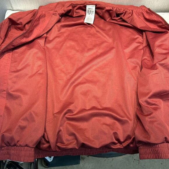 Adidas Big Logo Colorblock Jacket Windbreaker Sz Medium Orange Red Pink Black - Picture 10 of 12